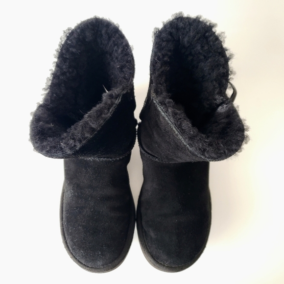 UGG Black Constantine Classic Boot Black Suede Shearling Boots Size 6 - Picture 5 of 8